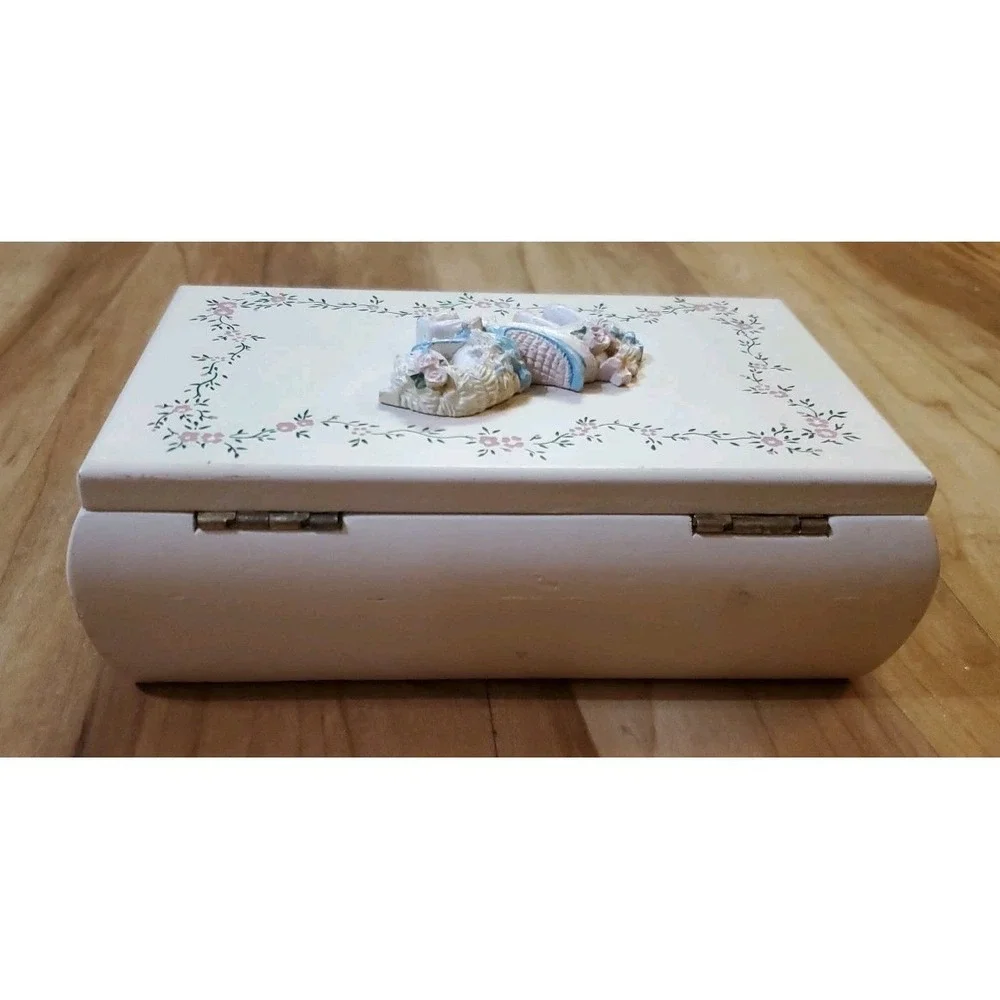 Vintage Wood Childrens Jewelry‎ Trinket Keepsake Box With Hinged Lid Horse Pony